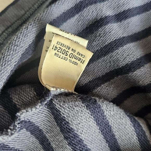 LL Bean Cotton Rugby Henley XS Grey Rainbow Stripe Granola Girl Outdoorsy Nature - Picture 10 of 13